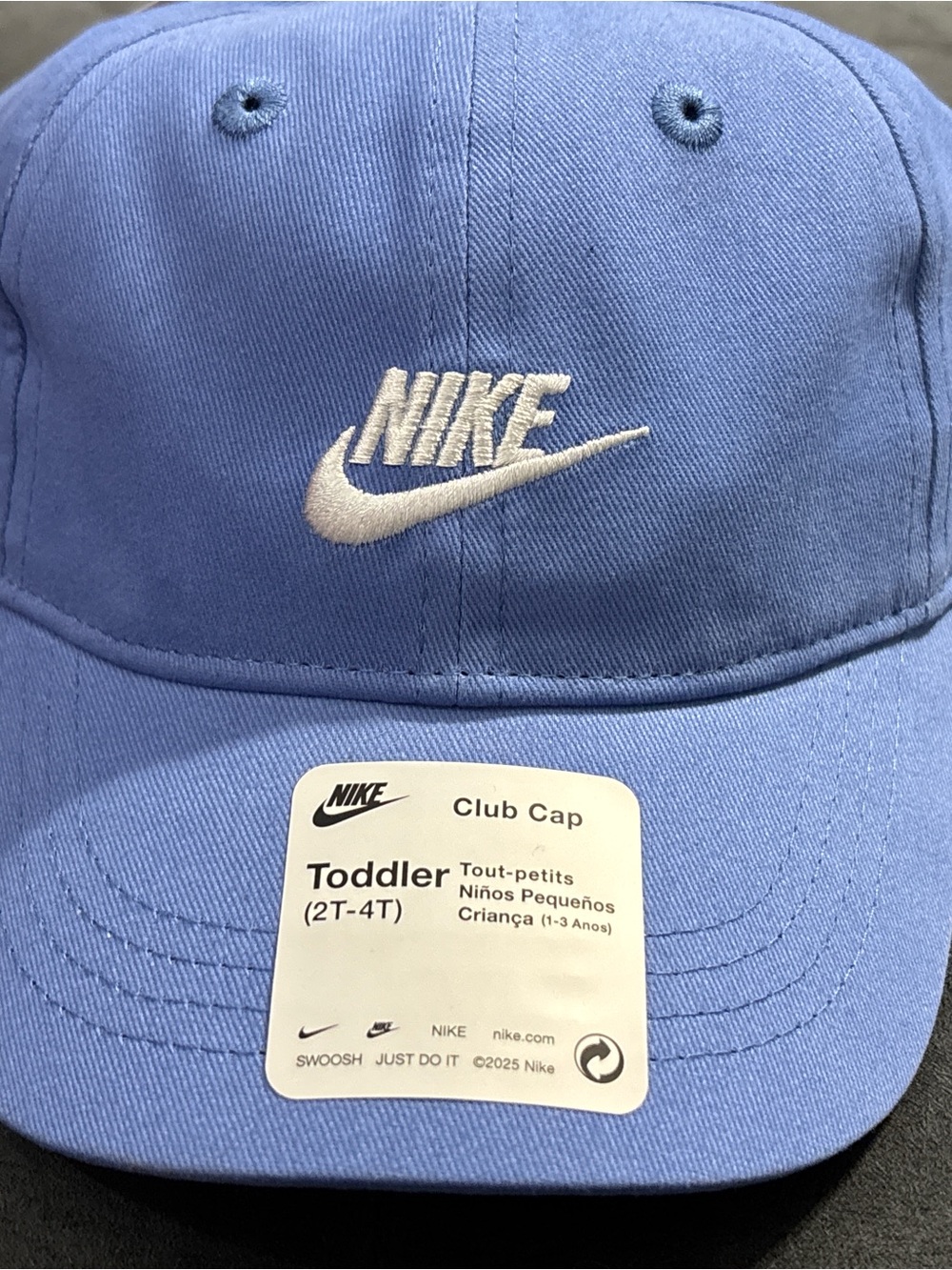 Nike Light Blue Toddler Club Cap with White Swoosh